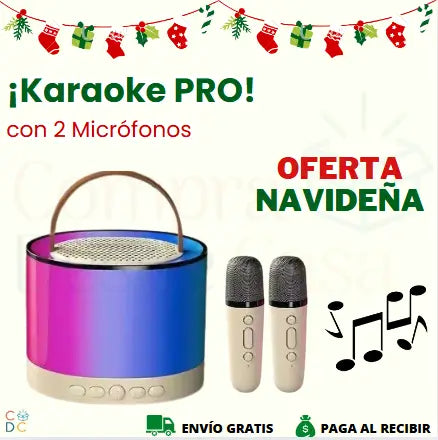 Karaoke Pro con 2 Micrófonos